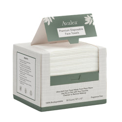 Disposable Face Towels 1 Pack, washcloth for face, 50 CT, Avalea Skincare